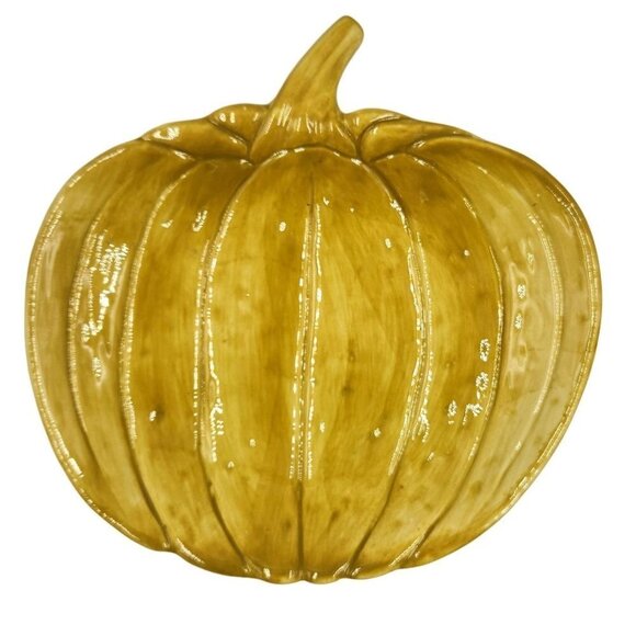 Style Eyes by Baum Bros "Harvest Collection" Pumpkin Shape Deep Plate/Dish Fall, - Picture 1 of 7
